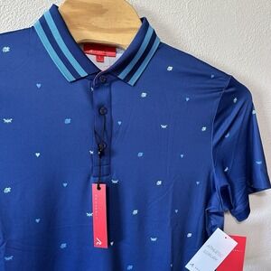 NEW Redvanly Langham Performance Golf Polo Mens Size Large Mazarine Blue Stretch